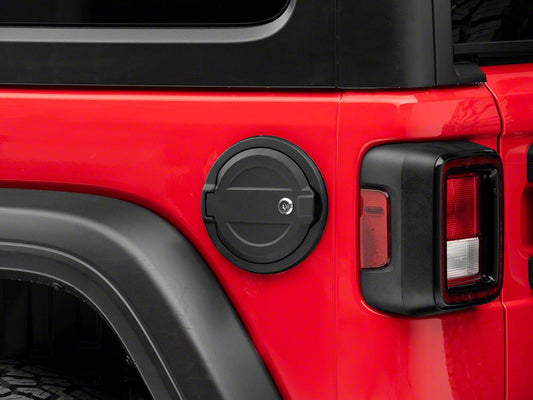 RedRock Locking Aluminum Fuel Filler Door Cover (18-25 Jeep Wrangler JL, Excluding Diesel)