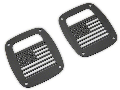 RedRock Tail Light Covers; Old Glory (97-06 Jeep Wrangler TJ)