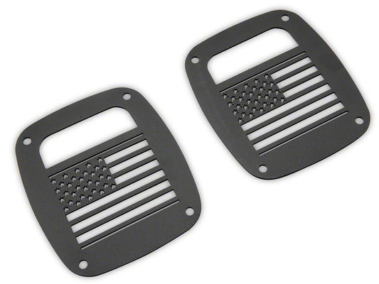 RedRock Tail Light Covers; Old Glory (97-06 Jeep Wrangler TJ)