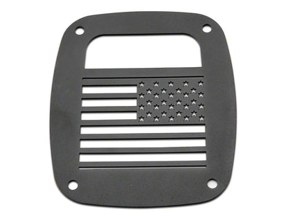 RedRock Tail Light Covers; Old Glory (97-06 Jeep Wrangler TJ)