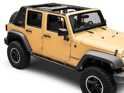 RedRock Mesh Wrap-Around Cargo Shade; Black (07-18 Jeep Wrangler JK 4-Door)