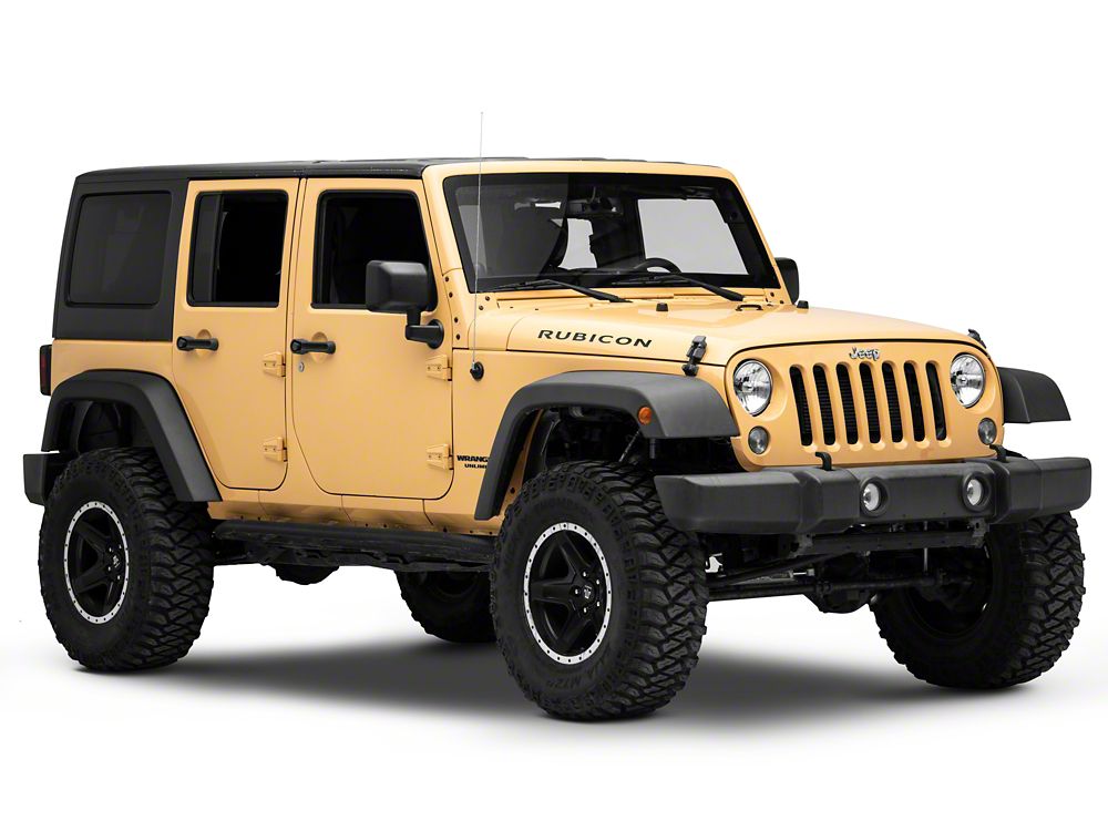 Jeep Licensed by RedRock Rubicon Hood Logo; Matte Black (07-18 Jeep Wrangler JK)