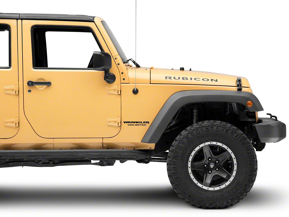 Jeep Licensed by RedRock Rubicon Hood Logo; Matte Black (07-18 Jeep Wrangler JK)