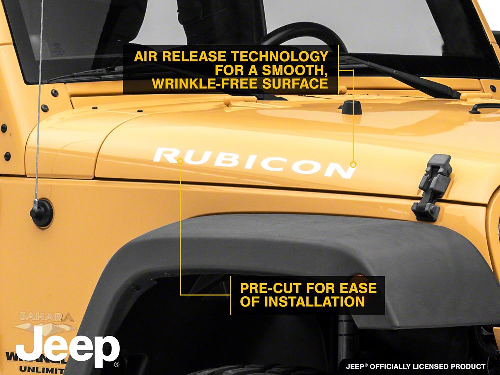 Jeep Licensed by RedRock Rubicon Hood Logo; White (07-18 Jeep Wrangler JK)