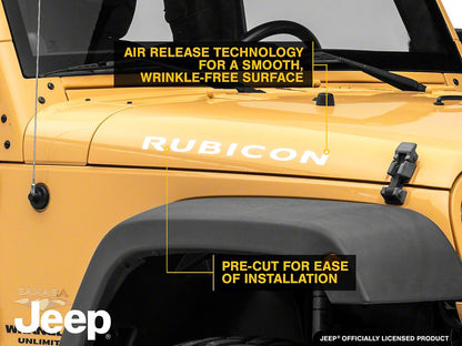 Jeep Licensed by RedRock Rubicon Hood Logo; White (07-18 Jeep Wrangler JK)