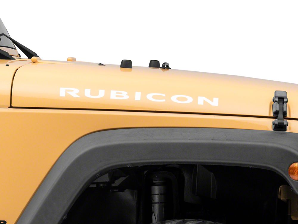 Jeep Licensed by RedRock Rubicon Hood Logo; White (07-18 Jeep Wrangler JK)