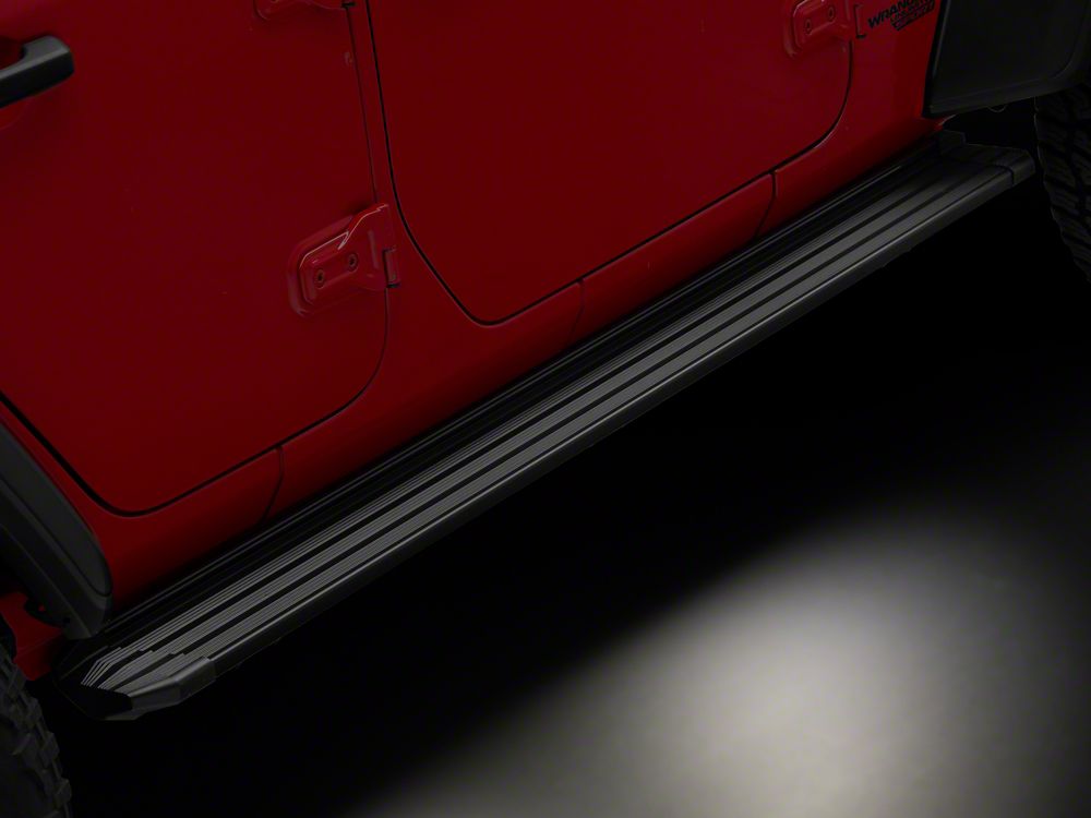 RedRock Aluminum Side Step Bars with LED Running Lights, Sequential Signals and Step Lights (18-25 Jeep Wrangler JL 4-Door)