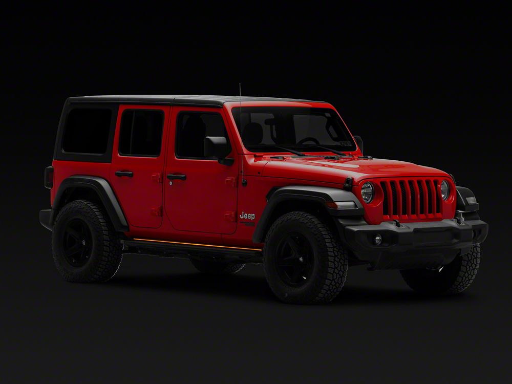 RedRock Aluminum Side Step Bars with LED Running Lights, Sequential Signals and Step Lights (18-25 Jeep Wrangler JL 4-Door)