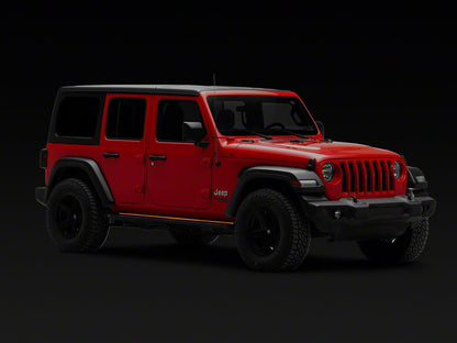RedRock Aluminum Side Step Bars with LED Running Lights, Sequential Signals and Step Lights (18-25 Jeep Wrangler JL 4-Door)