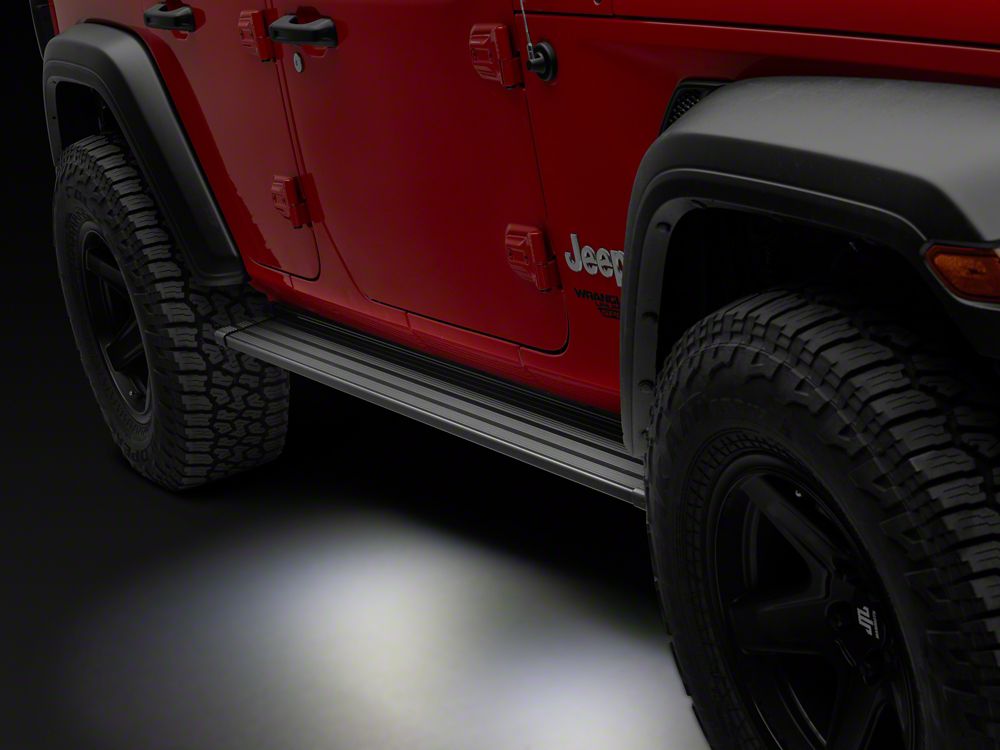 RedRock Aluminum Side Step Bars with LED Running Lights, Sequential Signals and Step Lights (18-25 Jeep Wrangler JL 4-Door)