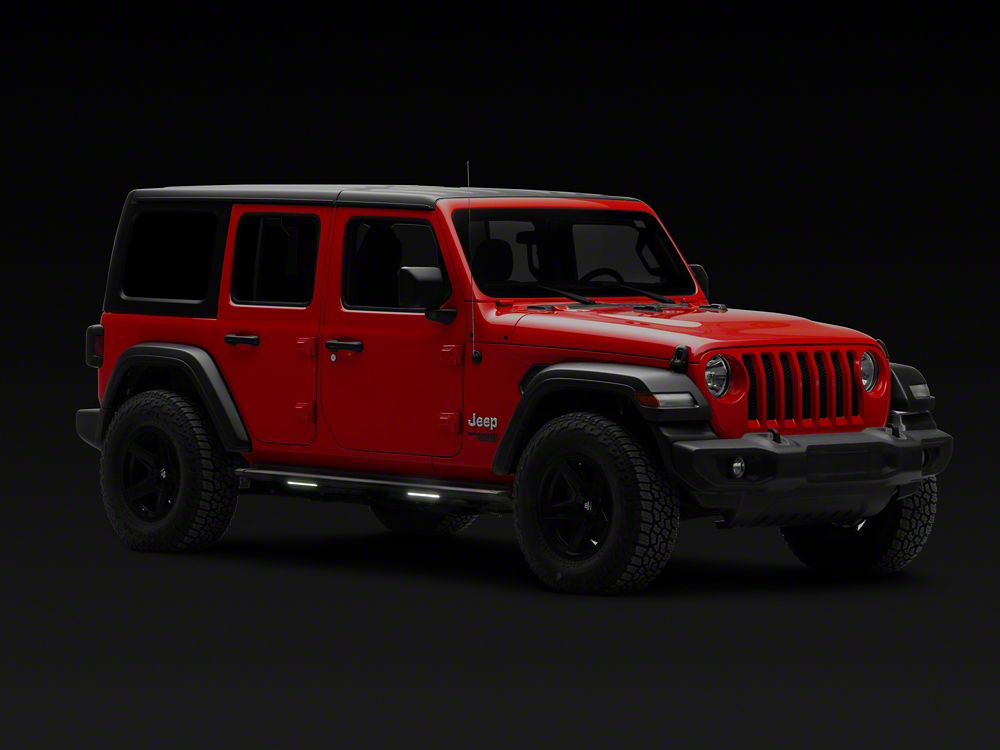 RedRock Aluminum Side Step Bars with LED Running Lights, Sequential Signals and Step Lights (18-25 Jeep Wrangler JL 4-Door)