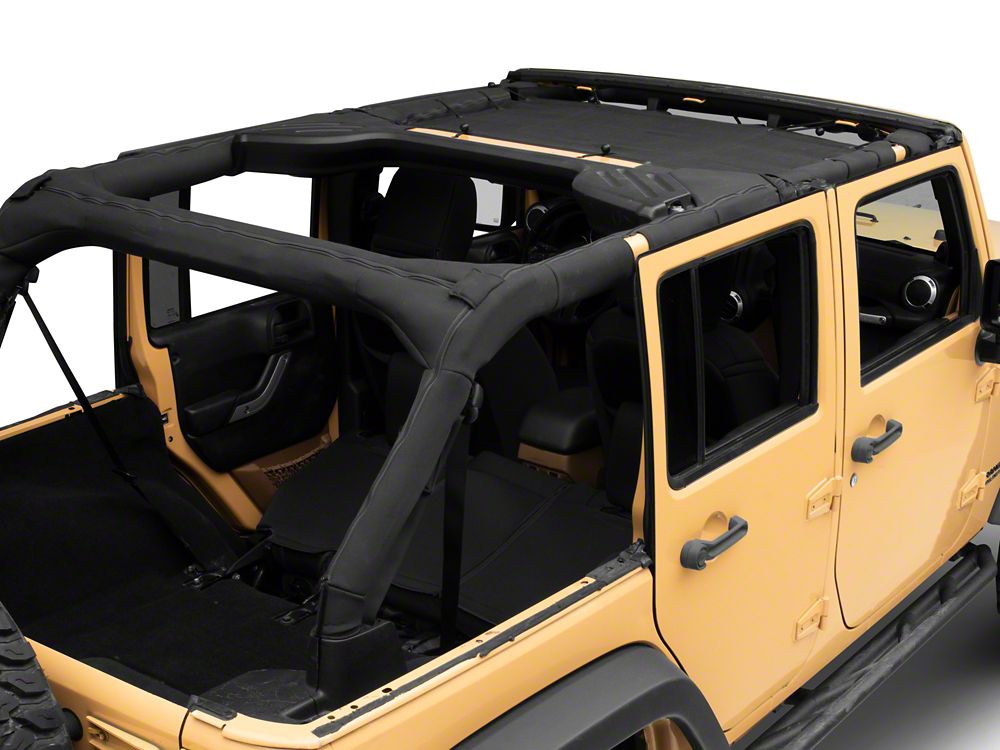 RedRock Mesh Sun Shade; Front; Black (07-18 Jeep Wrangler JK)