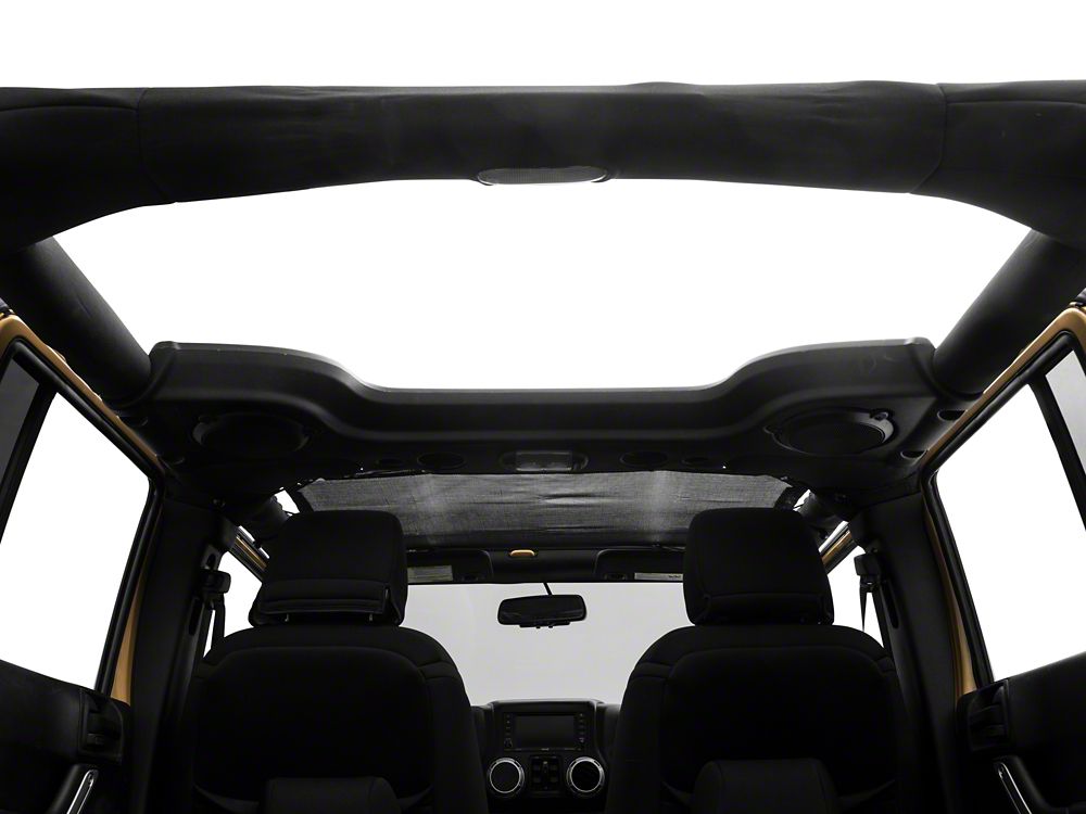 RedRock Mesh Sun Shade; Front; Black (07-18 Jeep Wrangler JK)