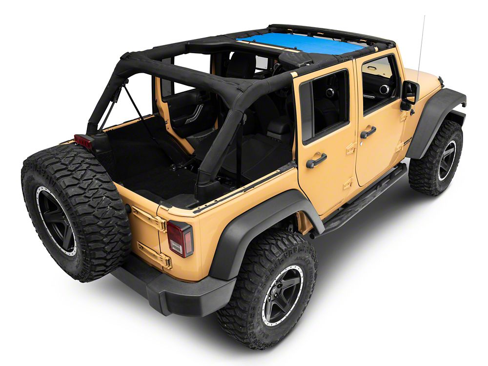 RedRock Mesh Sun Shade; Front; Blue (07-18 Jeep Wrangler JK)