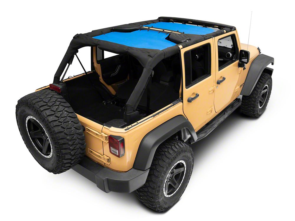 RedRock Mesh Sun Shade; Front and Rear; Blue (07-18 Jeep Wrangler JK 4-Door)
