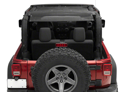 RedRock Full Length Mesh Sun Shade; Black (07-18 Jeep Wrangler JK 2-Door)