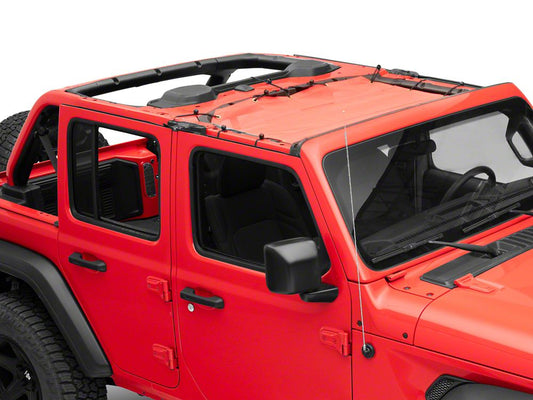 RedRock Mesh Sun Shade; Front; Red (18-23 Jeep Wrangler JL)
