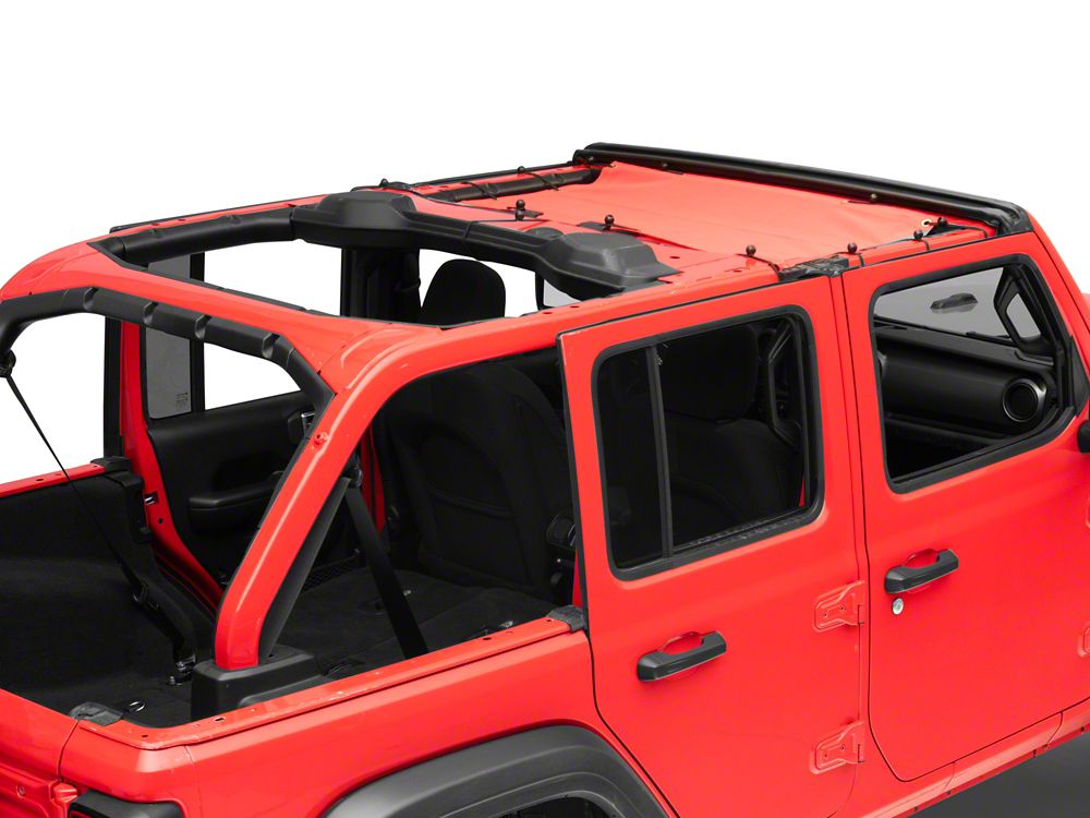 RedRock Mesh Sun Shade; Front; Red (18-23 Jeep Wrangler JL)