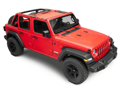 RedRock Mesh Sun Shade; Front; Red (18-23 Jeep Wrangler JL)