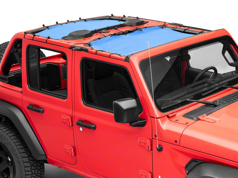 RedRock Mesh Sun Shade; Front and Rear; Blue (18-23 Jeep Wrangler JL 4-Door)