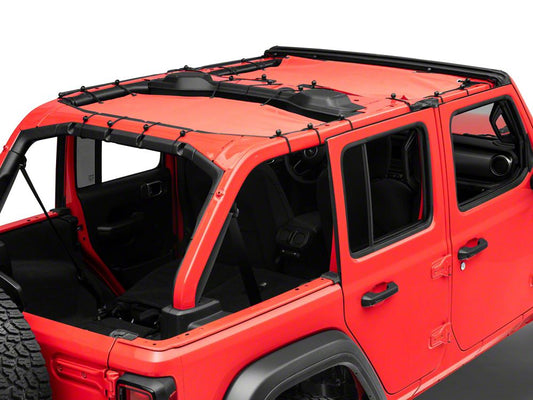 RedRock Mesh Sun Shade; Front and Rear; Red (18-23 Jeep Wrangler JL 4-Door)