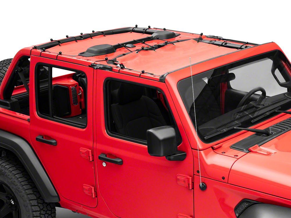 RedRock Mesh Sun Shade; Front and Rear; Red (18-23 Jeep Wrangler JL 4-Door)