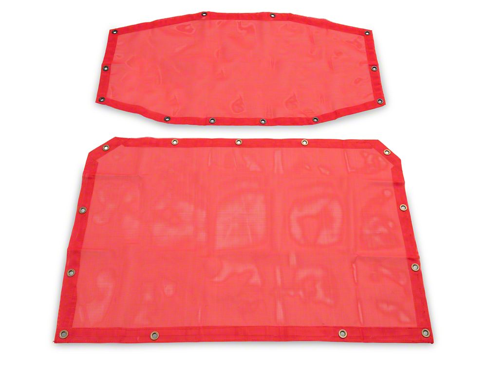 RedRock Mesh Sun Shade; Front and Rear; Red (18-23 Jeep Wrangler