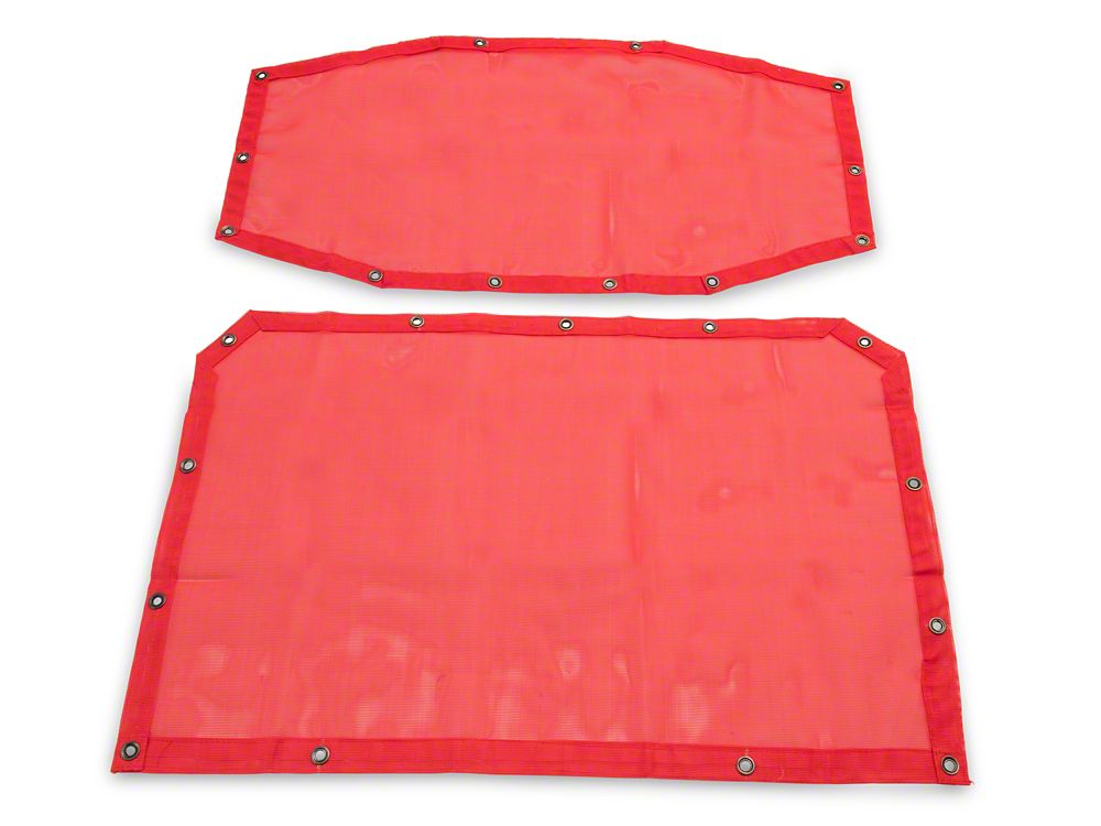RedRock Mesh Sun Shade; Front and Rear; Red (18-23 Jeep Wrangler JL 4-Door)