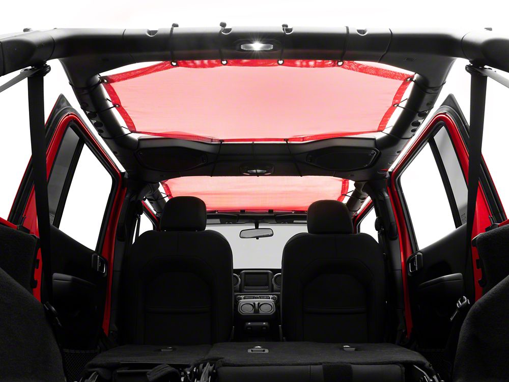 RedRock Mesh Sun Shade; Front and Rear; Red (18-23 Jeep Wrangler JL 4-Door)
