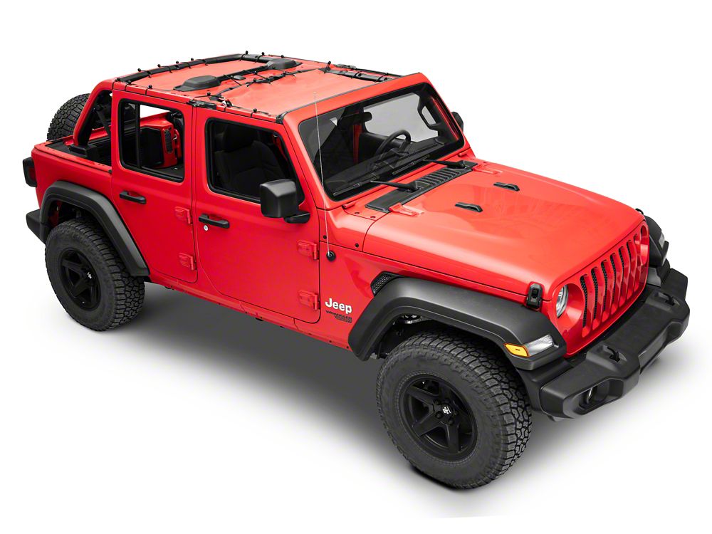 RedRock Mesh Sun Shade; Front and Rear; Red (18-23 Jeep Wrangler JL 4-Door)
