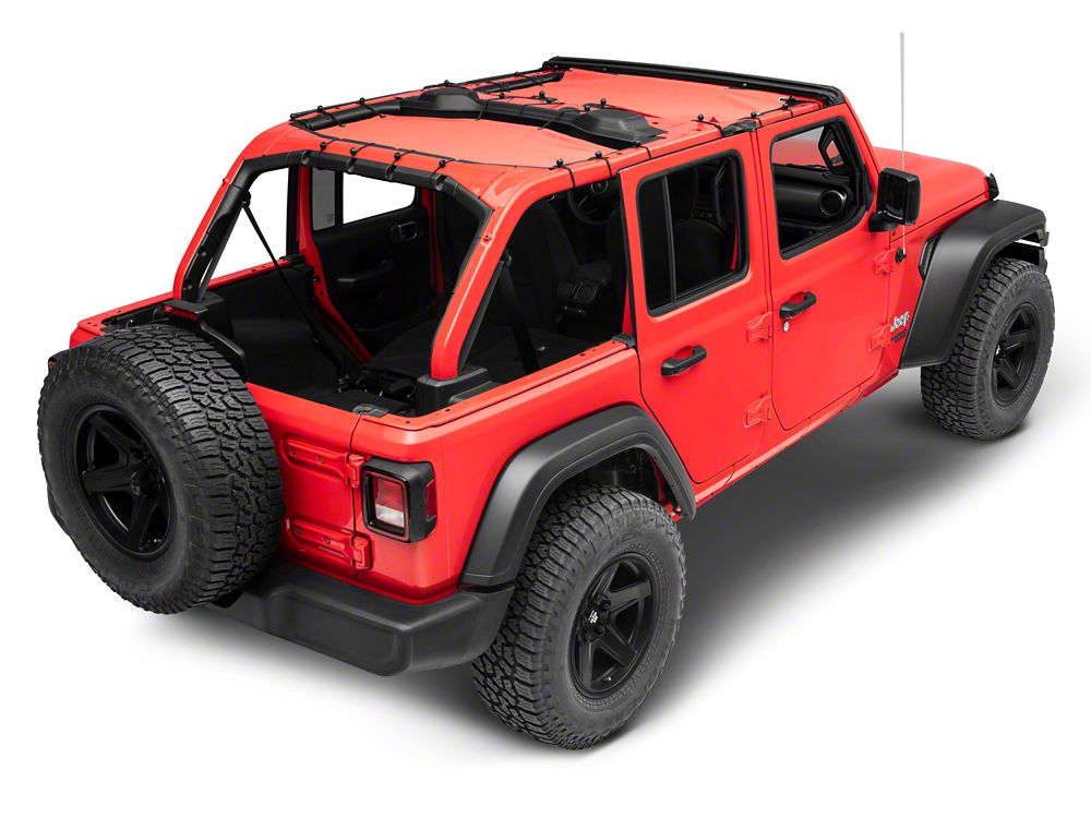 RedRock Mesh Sun Shade; Front and Rear; Red (18-23 Jeep Wrangler JL 4-Door)