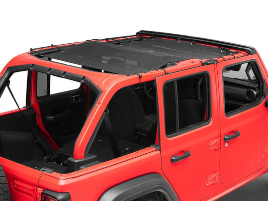 RedRock Full Length Mesh Sun Shade; Black (18-23 Jeep Wrangler JL)