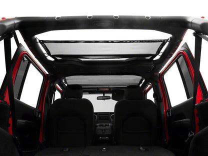 RedRock Full Length Mesh Sun Shade; Black (18-23 Jeep Wrangler JL)