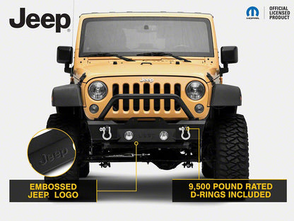 Jeep Licensed by RedRock Stubby Front Winch Bumper with Jeep Logo (07-18 Jeep Wrangler JK)