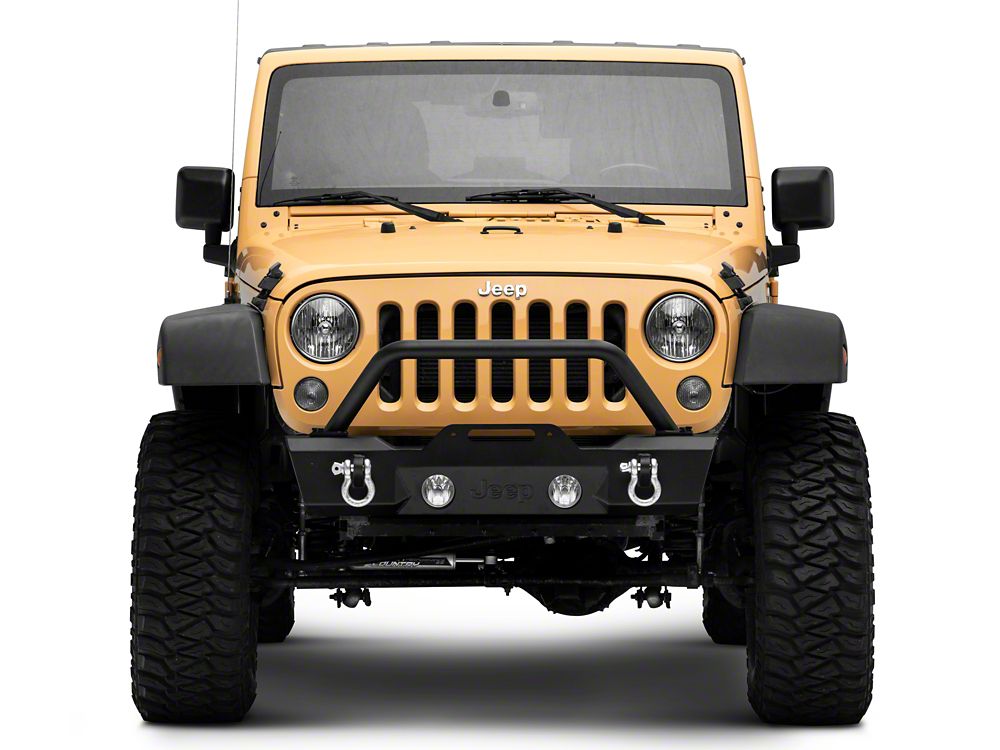 Jeep Licensed by RedRock Stubby Front Winch Bumper with Jeep Logo (07-18 Jeep Wrangler JK)