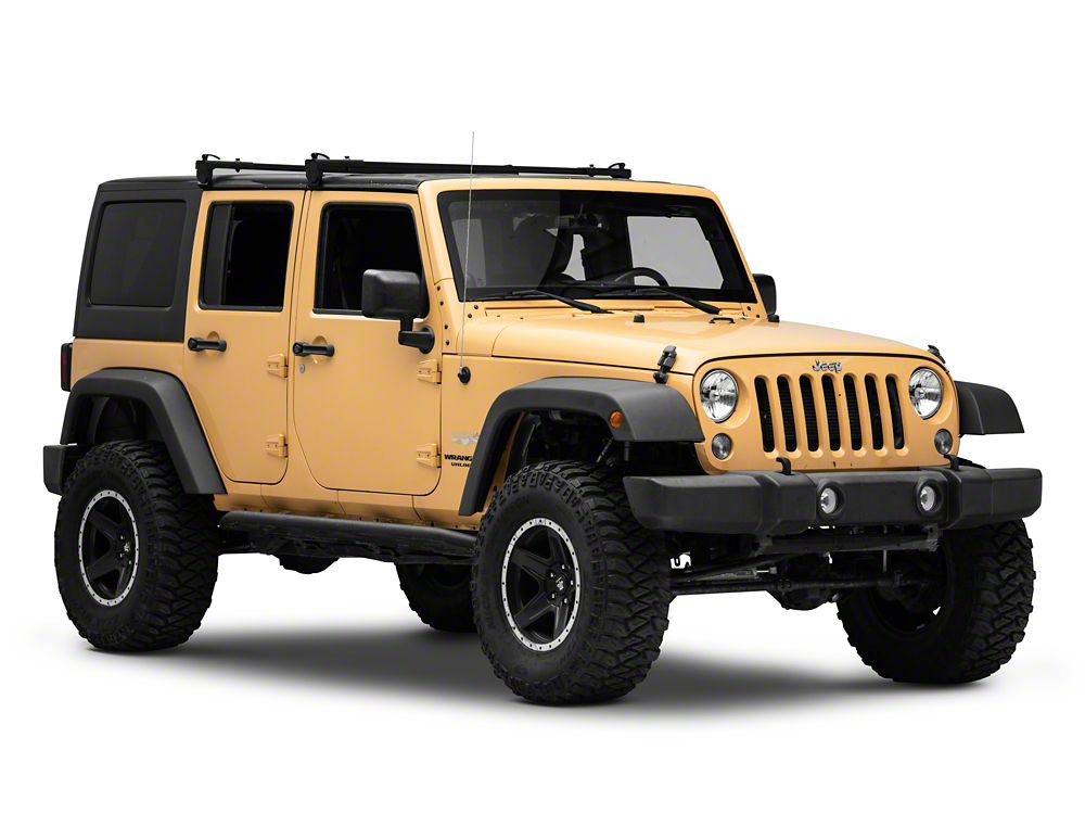 Jeep Licensed by RedRock Two Bar Removable Roof Rack with Jeep Logo (07-18 Jeep Wrangler JK 4-Door)