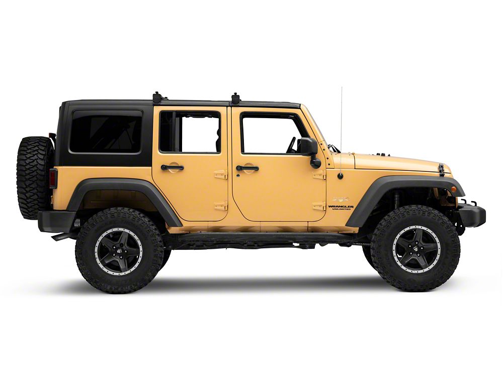 Jeep Licensed by RedRock Two Bar Removable Roof Rack with Jeep Logo (07-18 Jeep Wrangler JK 4-Door)