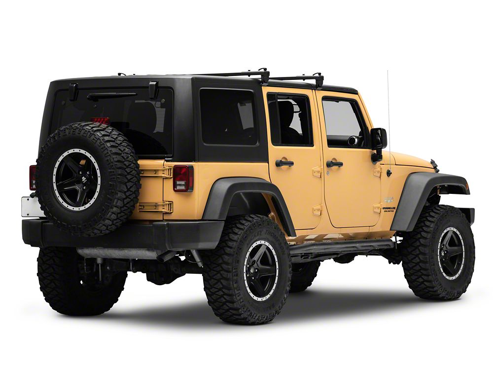 Jeep Licensed by RedRock Two Bar Removable Roof Rack with Jeep Logo (07-18 Jeep Wrangler JK 4-Door)