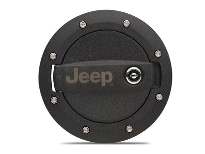 Jeep Licensed by RedRock Locking Fuel Door with Engraved Jeep Logo (07-18 Jeep Wrangler JK)