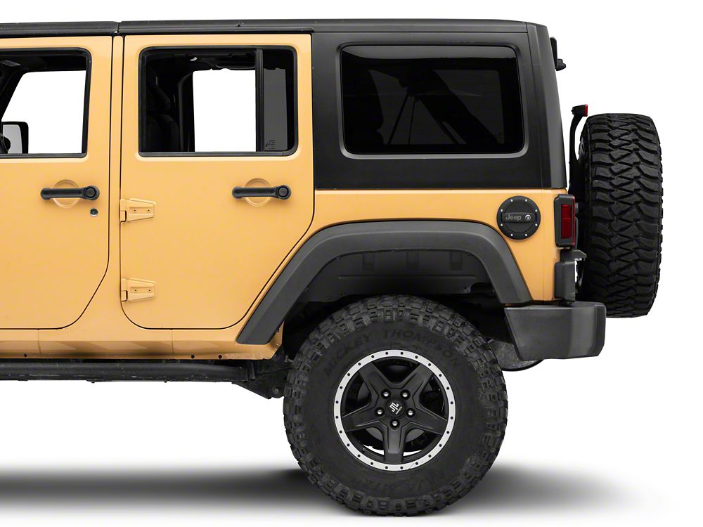 Jeep Licensed by RedRock Locking Fuel Door with Engraved Jeep Logo (07-18 Jeep Wrangler JK)