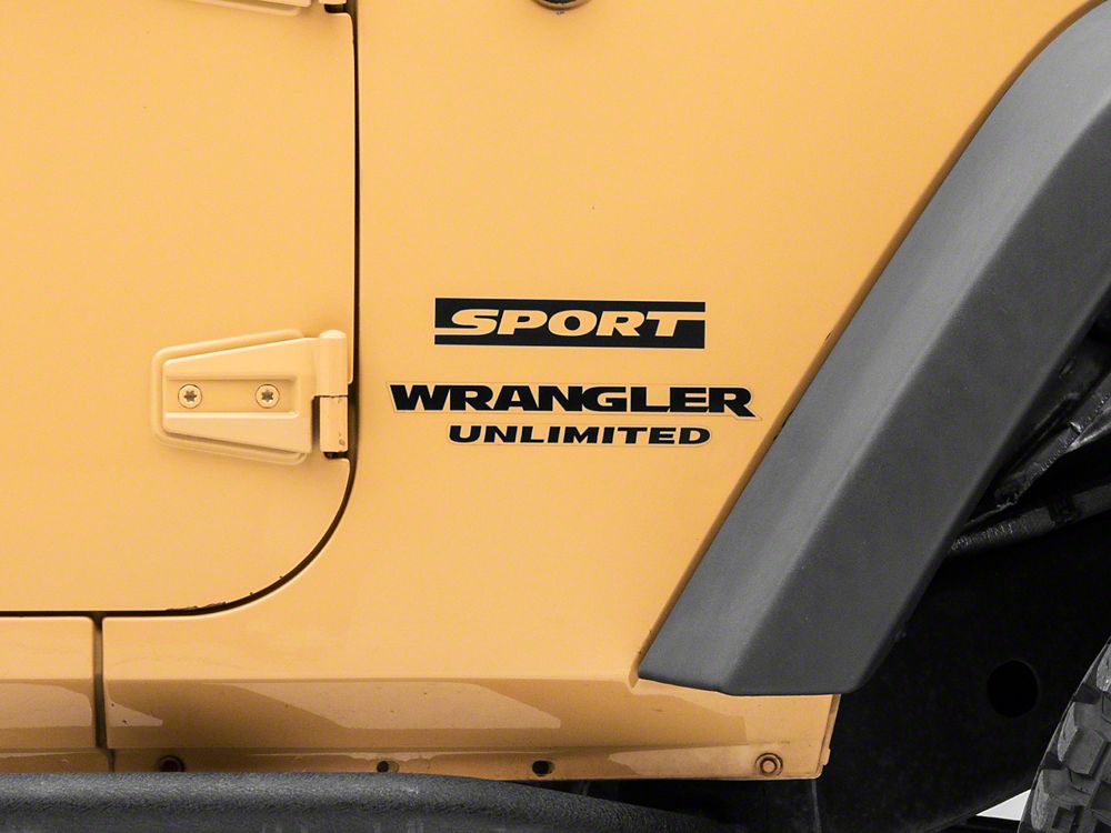 Jeep Licensed by RedRock Sport Side Logo; Matte Black (87-18 Jeep Wrangler YJ, TJ & JK)