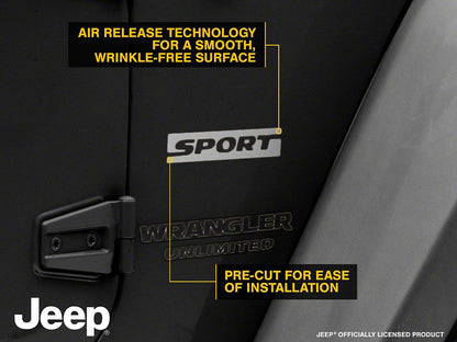 Jeep Licensed by RedRock Sport Side Logo; Silver (87-18 Jeep Wrangler YJ, TJ & JK)