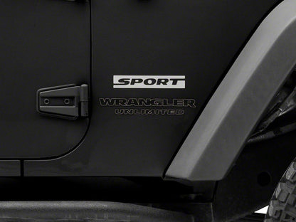 Jeep Licensed by RedRock Sport Side Logo; Silver (87-18 Jeep Wrangler YJ, TJ & JK)