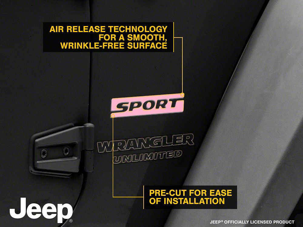 Jeep Licensed by RedRock Sport Side Logo; Pink (87-18 Jeep Wrangler YJ, TJ & JK)