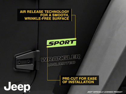 Jeep Licensed by RedRock Sport Side Logo; Lime Green (87-18 Jeep Wrangler YJ, TJ & JK)