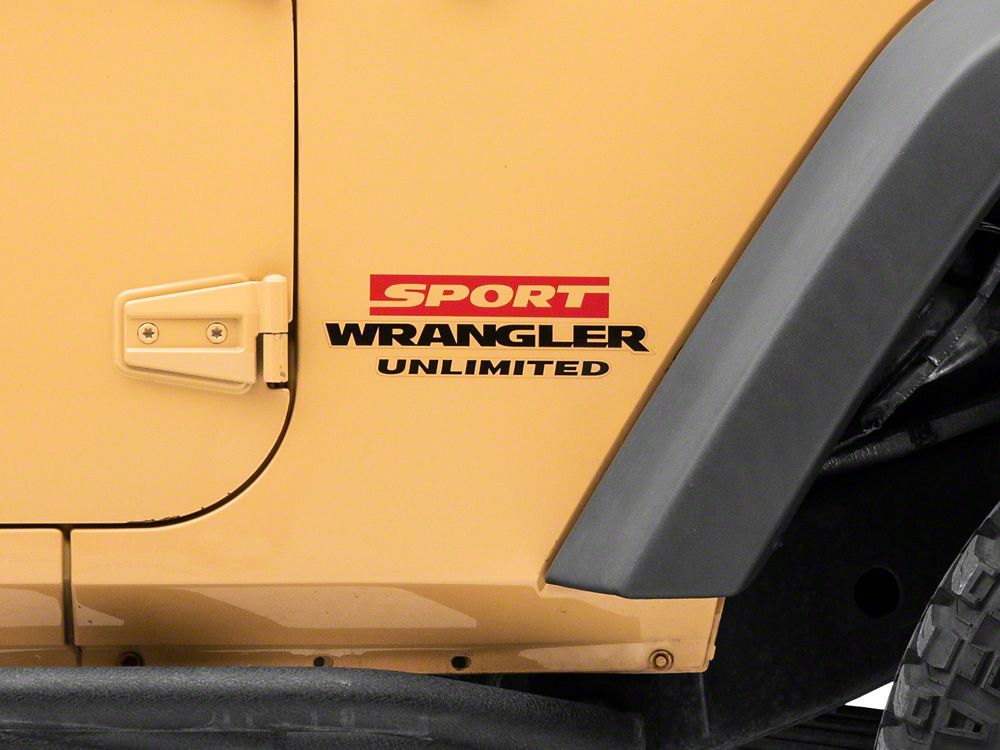 Jeep Licensed by RedRock Sport Side Logo; Red (87-18 Jeep Wrangler YJ, TJ & JK)