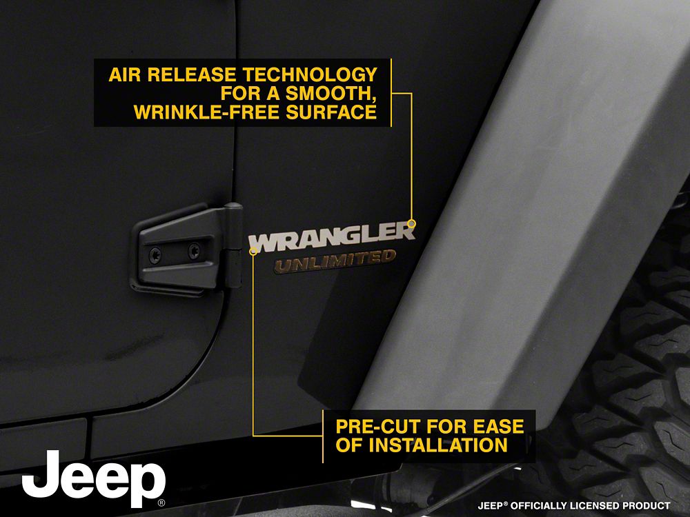 Jeep Licensed by RedRock Wrangler Side Logo; Silver (87-18 Jeep Wrangler YJ, TJ & JK)