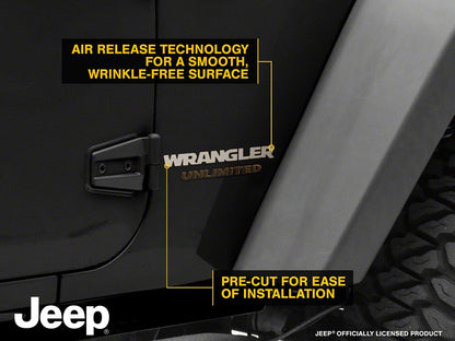 Jeep Licensed by RedRock Wrangler Side Logo; Silver (87-18 Jeep Wrangler YJ, TJ & JK)