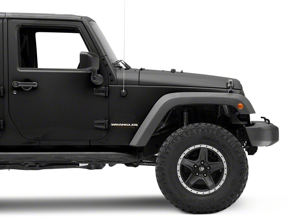 Jeep Licensed by RedRock Wrangler Side Logo; Silver (87-18 Jeep Wrangler YJ, TJ & JK)