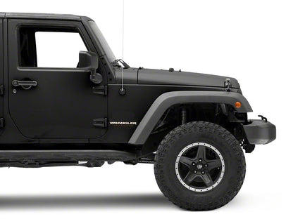 Jeep Licensed by RedRock Wrangler Side Logo; Silver (87-18 Jeep Wrangler YJ, TJ & JK)